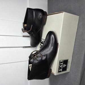 Frye NWT Chukka Men's Black Leather Ankle Boots Size 9.5 US